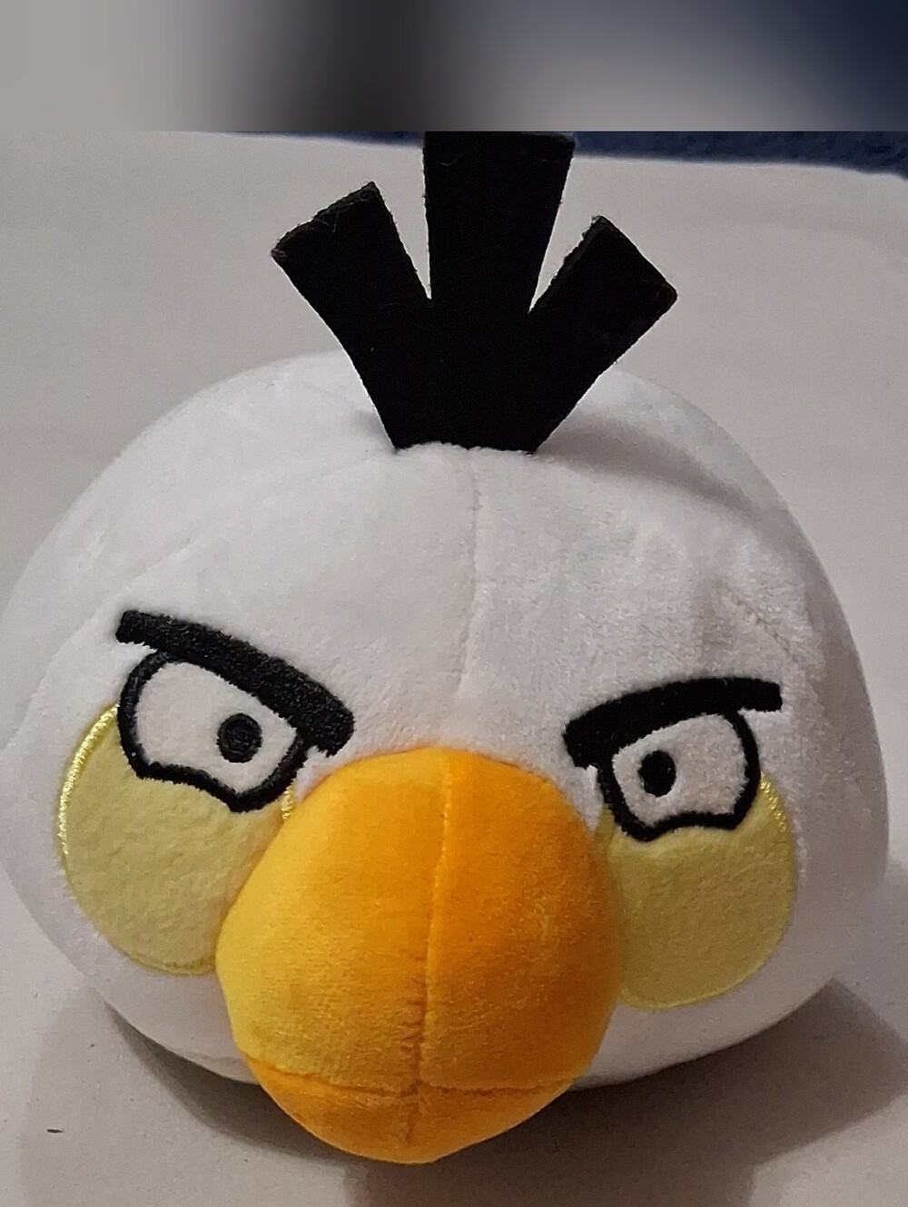 White Plush Angry Bird Plushie with Yellow Beak -